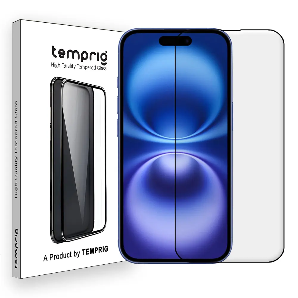 TEMPRIG Tempered Glass Screen Protector for iPhone 16 Plus, 9H Hardness, Edge-to-Edge Protection, HD Clarity, Anti-Fingerprint, Ultra-Thin & Case Friendly, Easy Installation