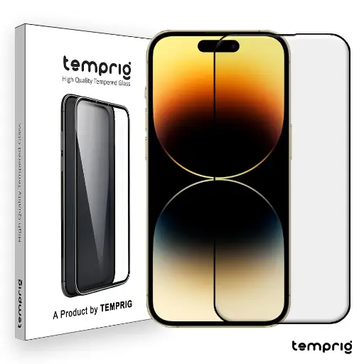 TEMPRIG Tempered Glass Screen Protector for iPhone 14 Pro Edge-to-Edge Coverage with Easy Installation Kit for Bubble-Free Application