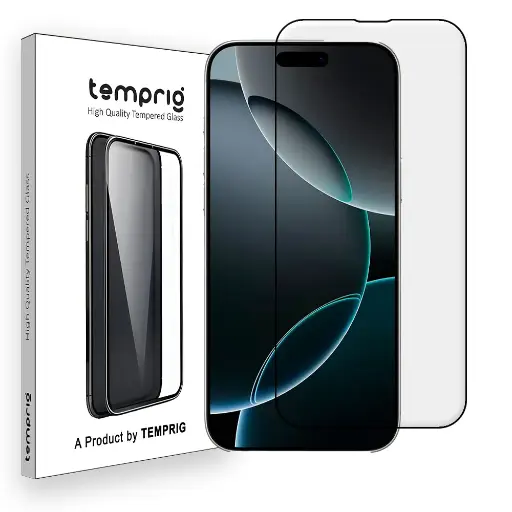TEMPRIG Tempered Glass Screen Protector for iPhone 16 Pro Edge-to-Edge Coverage with Easy Installation Kit for Bubble-Free Application
